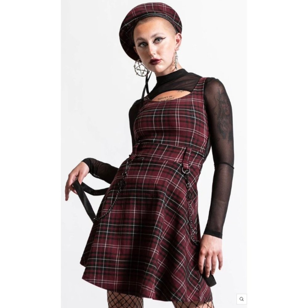 KILLSTAR Crash skater dress in Blood
Tartan
